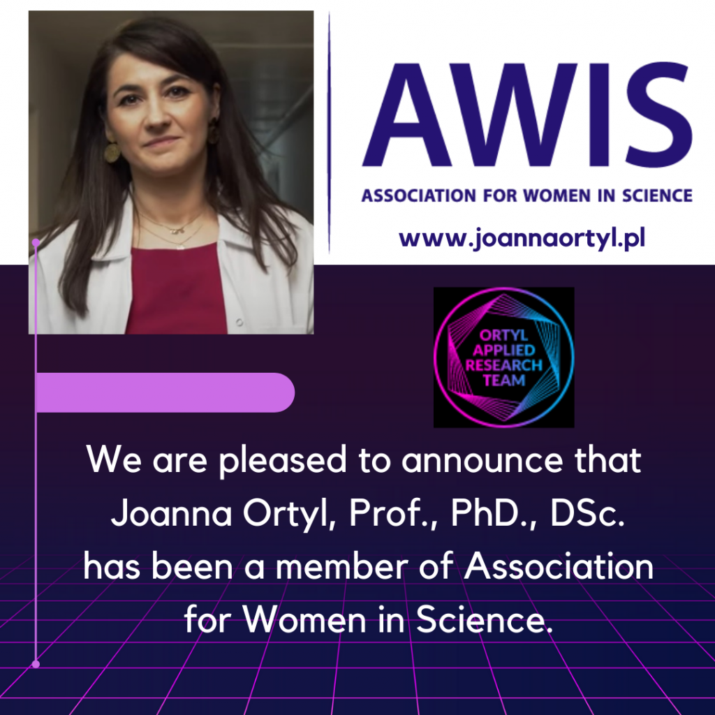 Prof. Ortyl as a member of Association for Women in Science